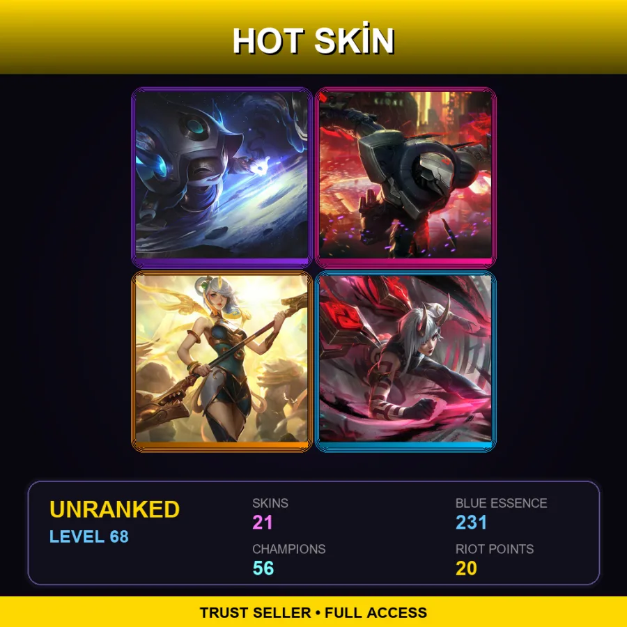 EUNE | Lv68 | Unranked | 21 Skin | 56 Champ