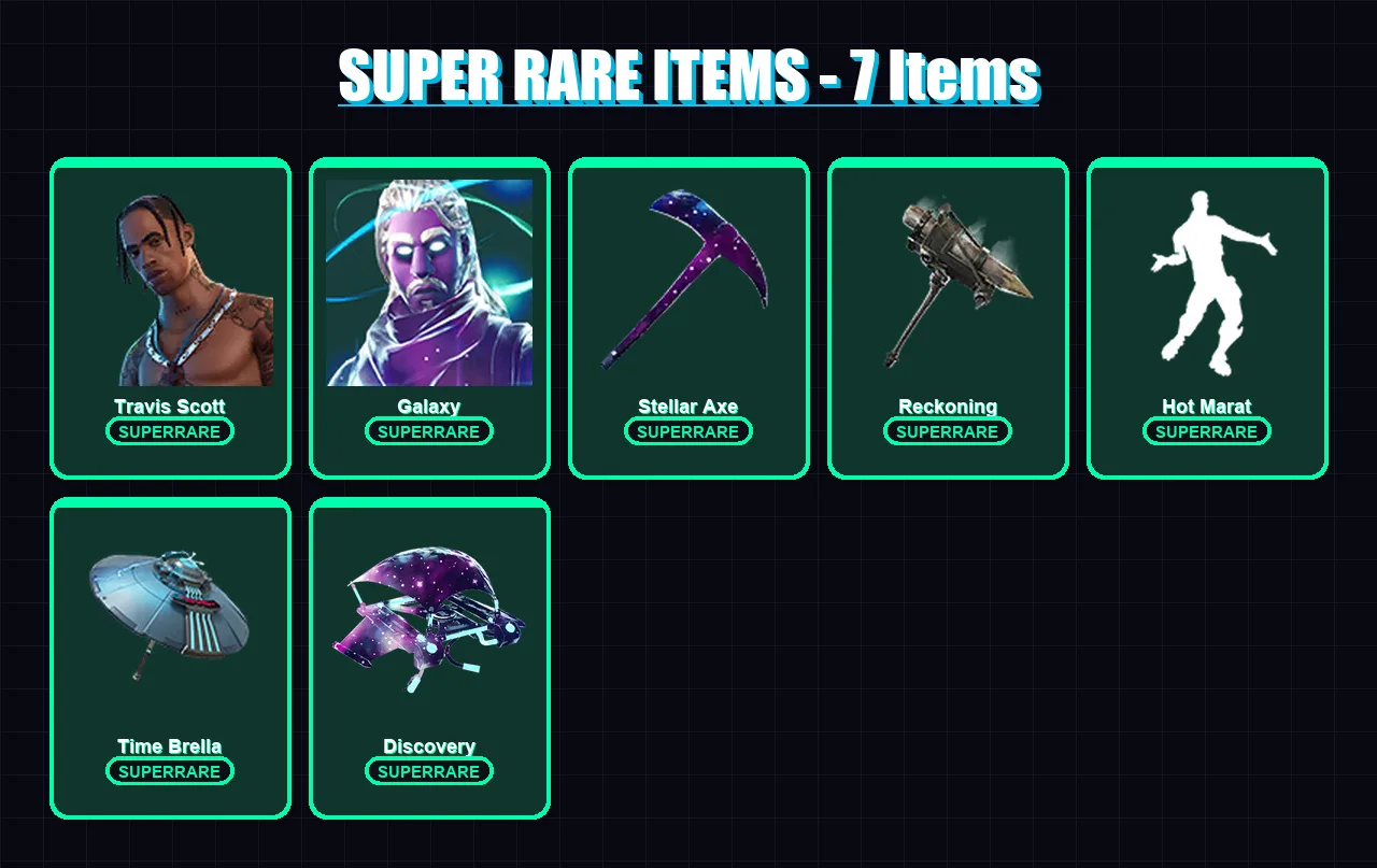 [PC/PSN] | Travis Scott | Galaxy | Peter Griffin | Zenith | Valeria | 47 skin | 103 pickaxe | 74 emote | 92 glider | Lv1632