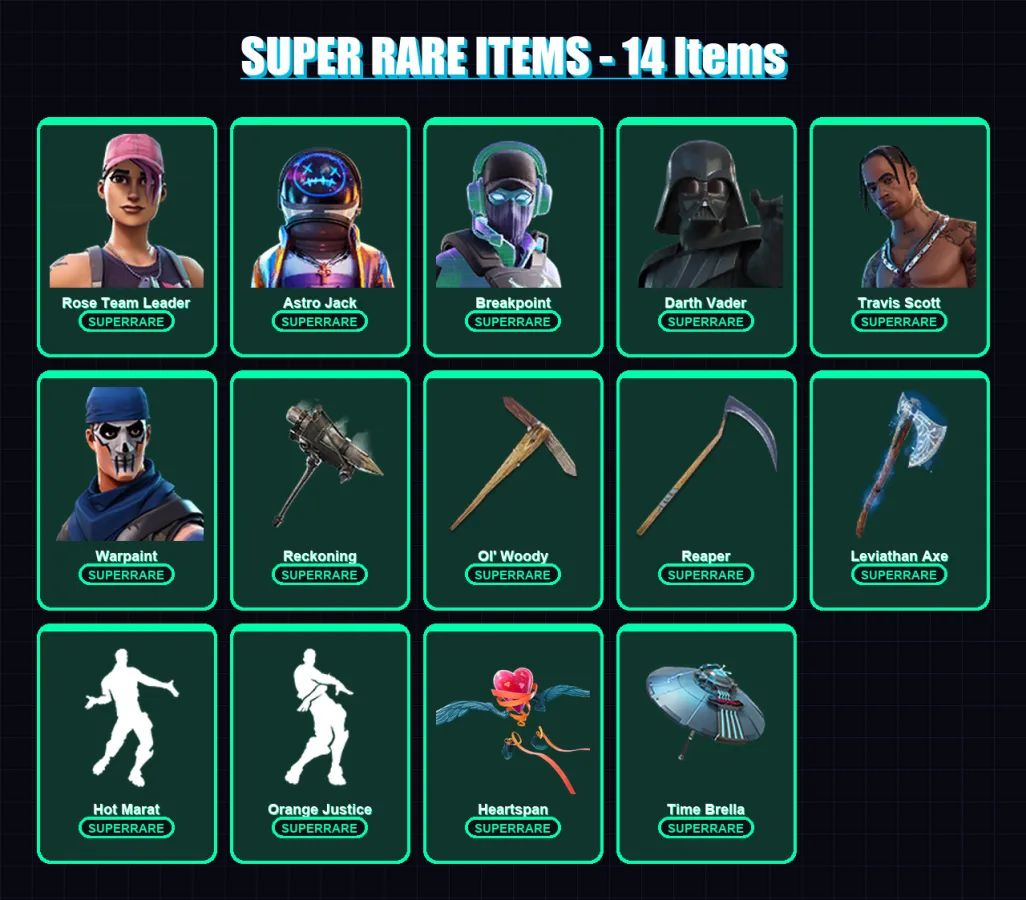 [PC/PSN] | Rose Team Leader | Astro Jack | Breakpoint | Darth Vader | Travis Scott | 257 skin | 267 pickaxe | 233 emote | 235 glider | Lv2989 — Fortnite account