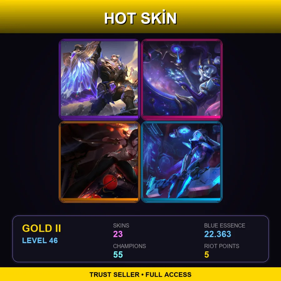 TR | Lv46 | Gold II | 23 Skin | 55 Champ — LoL account