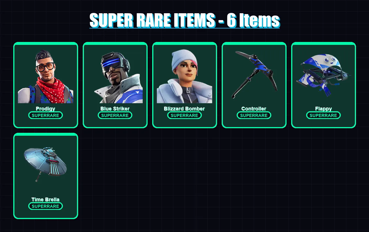 [PS4/PS5/XBOX/PC] | Prodigy | Blue Striker | Blizzard Bomber | Nezumi | Spectra Knight | 51 skin | 66 pickaxe | 49 emote | 63 glider | Lv826