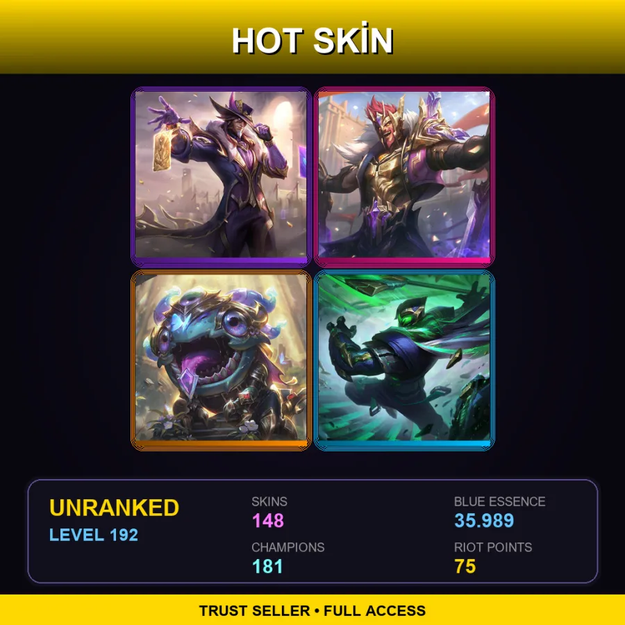 EUW | Lv192 | Unranked | 148 Skin | 181 Champ — Marauder Ashe