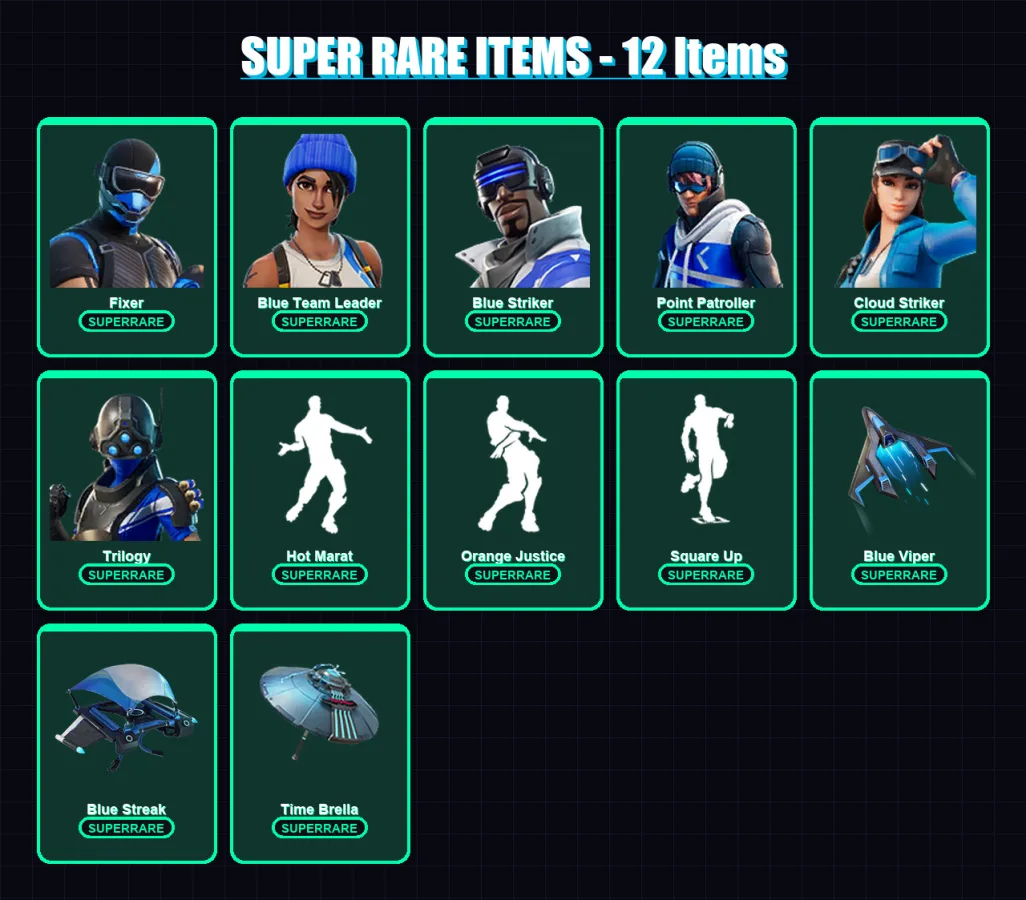 [PC/XBOX/PSN] | Fixer | Blue Team Leader | Blue Striker | Point Patroller | Cloud Striker | 184 skin | 241 pickaxe | 178 emote | 201 glider | Lv2947