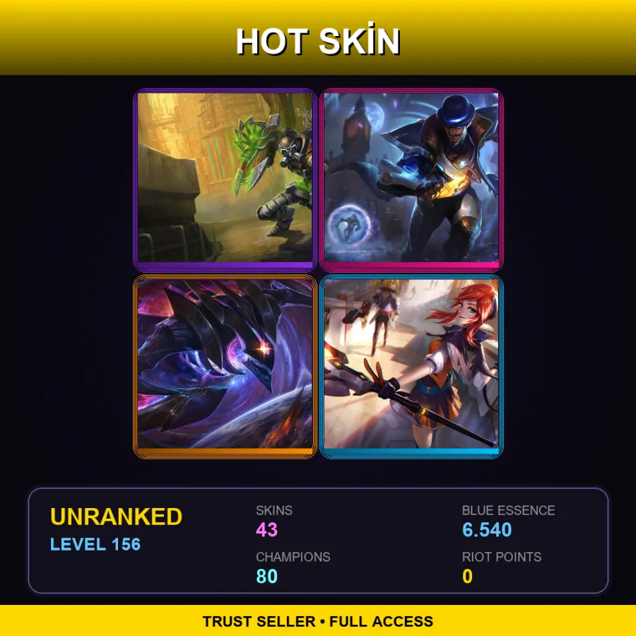 EUNE | Lv156 | Unranked | 43 Skin | 80 Champ — Wildfire Zyra