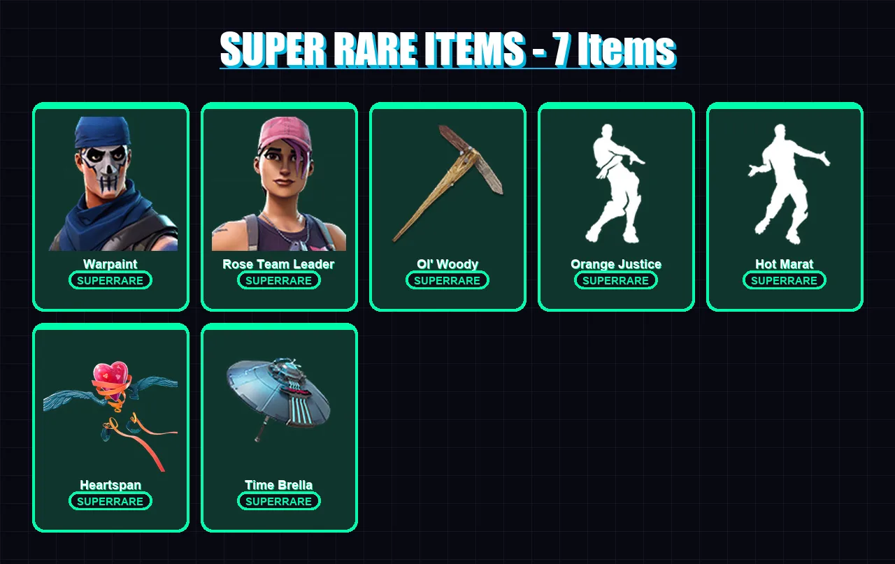 [PC/XBOX/PSN] | Warpaint | Rose Team Leader | Zenith | Fade | The Prisoner | 96 skin | 141 pickaxe | 102 emote | 131 glider | Lv2060