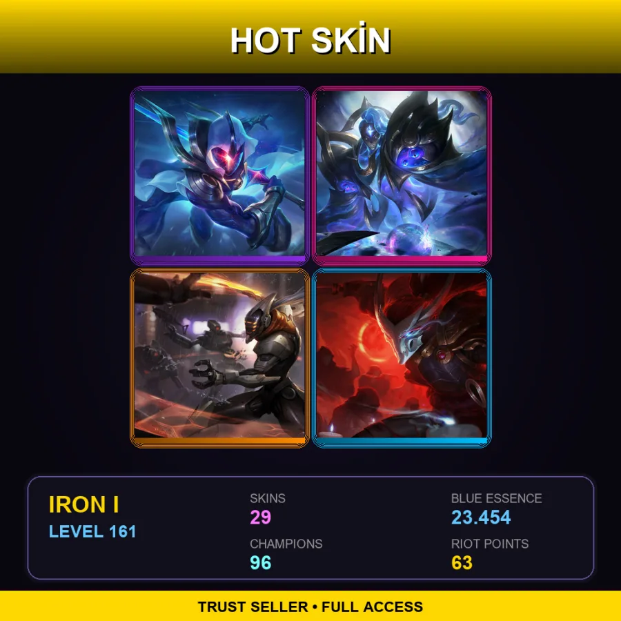 LAN | Lv161 | Iron I | 29 Skin | 96 Champ