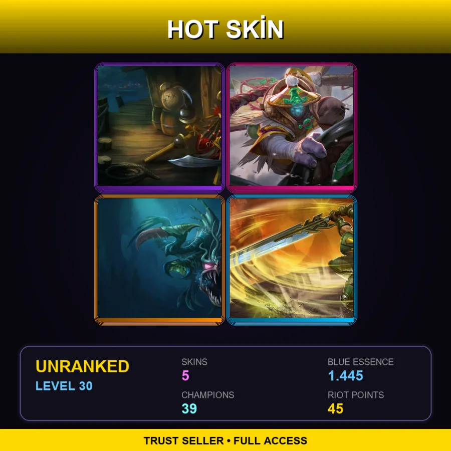 LAS | Lv30 | Unranked | 5 Skin | 39 Champ