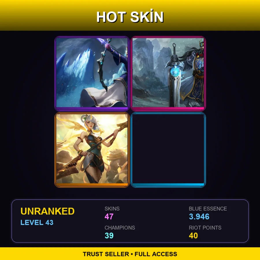 LAN | Lv43 | Unranked | 47 Skin | 39 Champ