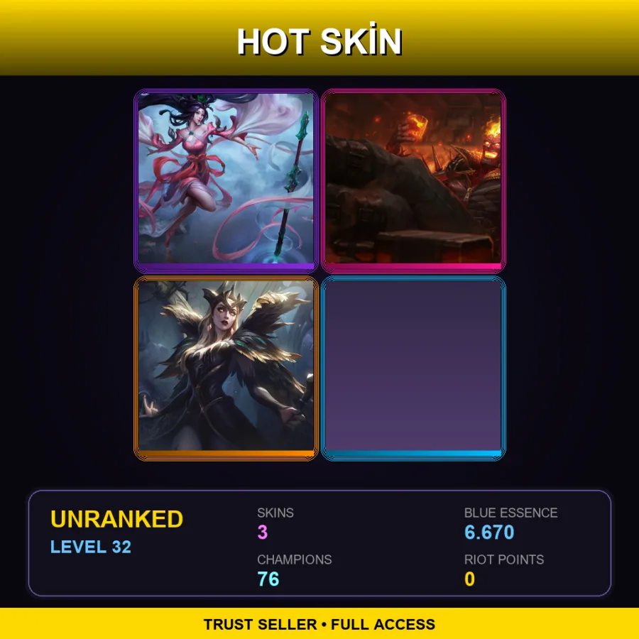 EUNE | Lv32 | Unranked | 3 Skin | 76 Champ