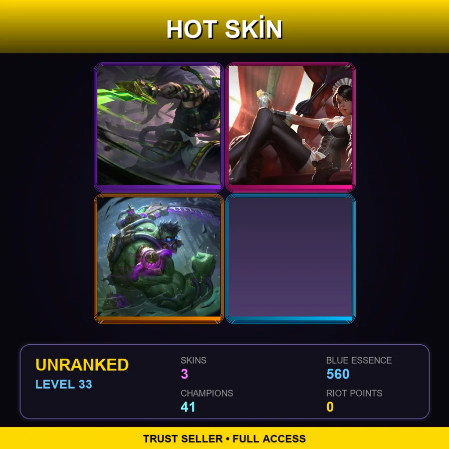 EUNE | Lv33 | Unranked | 3 Skin | 41 Champ