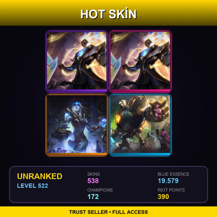 BR | Lv522 | Unranked | 538 Skin | 172 Champ