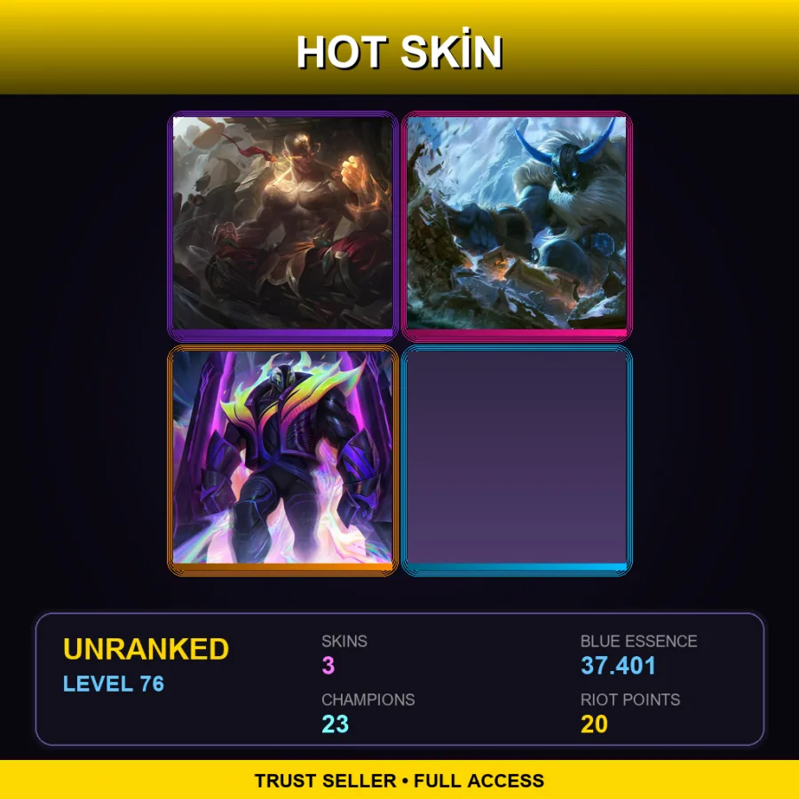 EUNE | Lv76 | Unranked | 3 Skin | 23 Champ