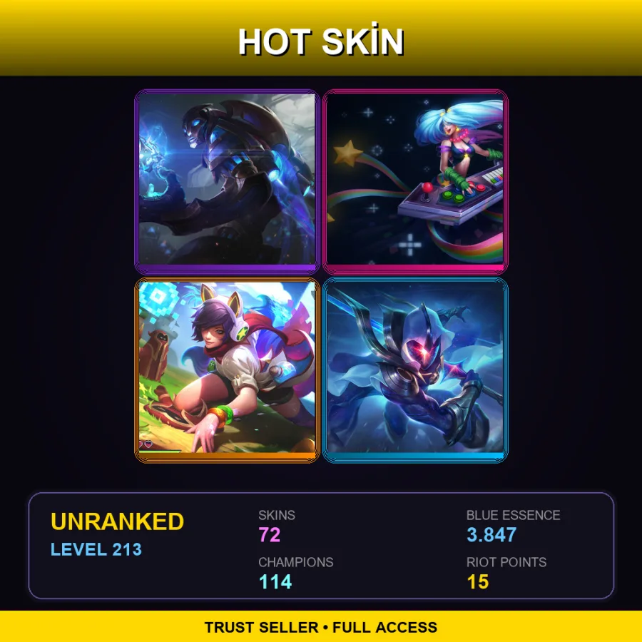 BR | Lv213 | Unranked | 72 Skin | 114 Champ
