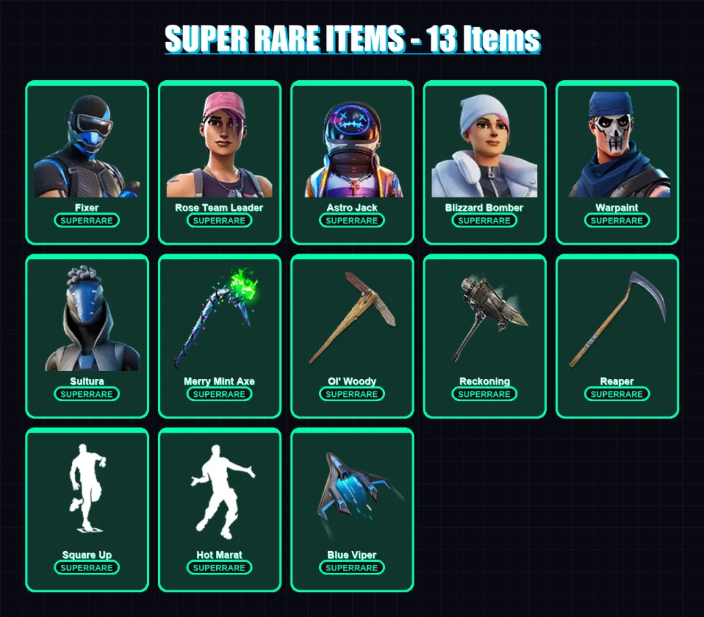 [PS4/PS5/XBOX/PC] | Fixer | Rose Team Leader | Astro Jack | Blizzard Bomber | Warpaint | 186 skin | 165 pickaxe | 148 emote | 136 glider | Lv2097