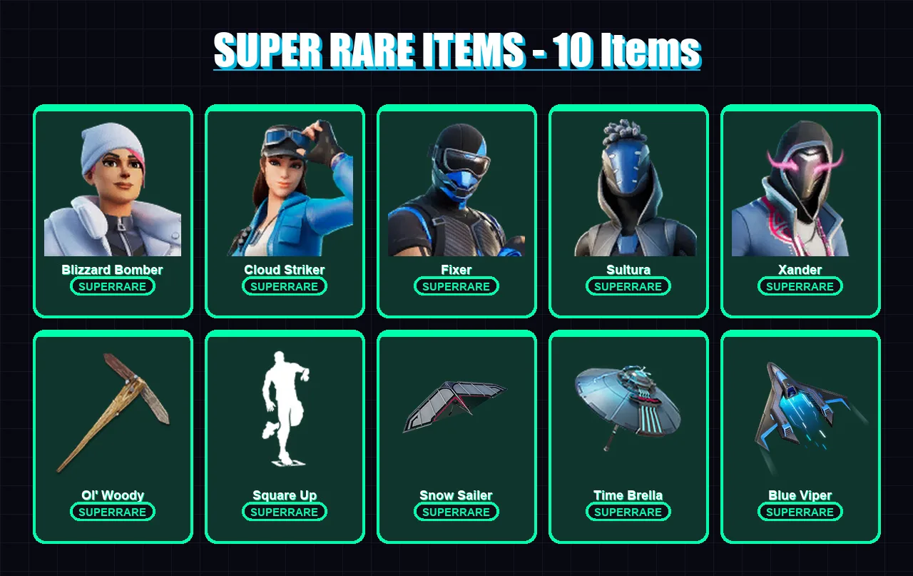 [PS4/PS5/XBOX/PC] | Lara Croft | Blizzard Bomber | Cloud Striker | Fixer | Sultura | 62 skin | 103 pickaxe | 71 emote | 75 glider | Lv1337