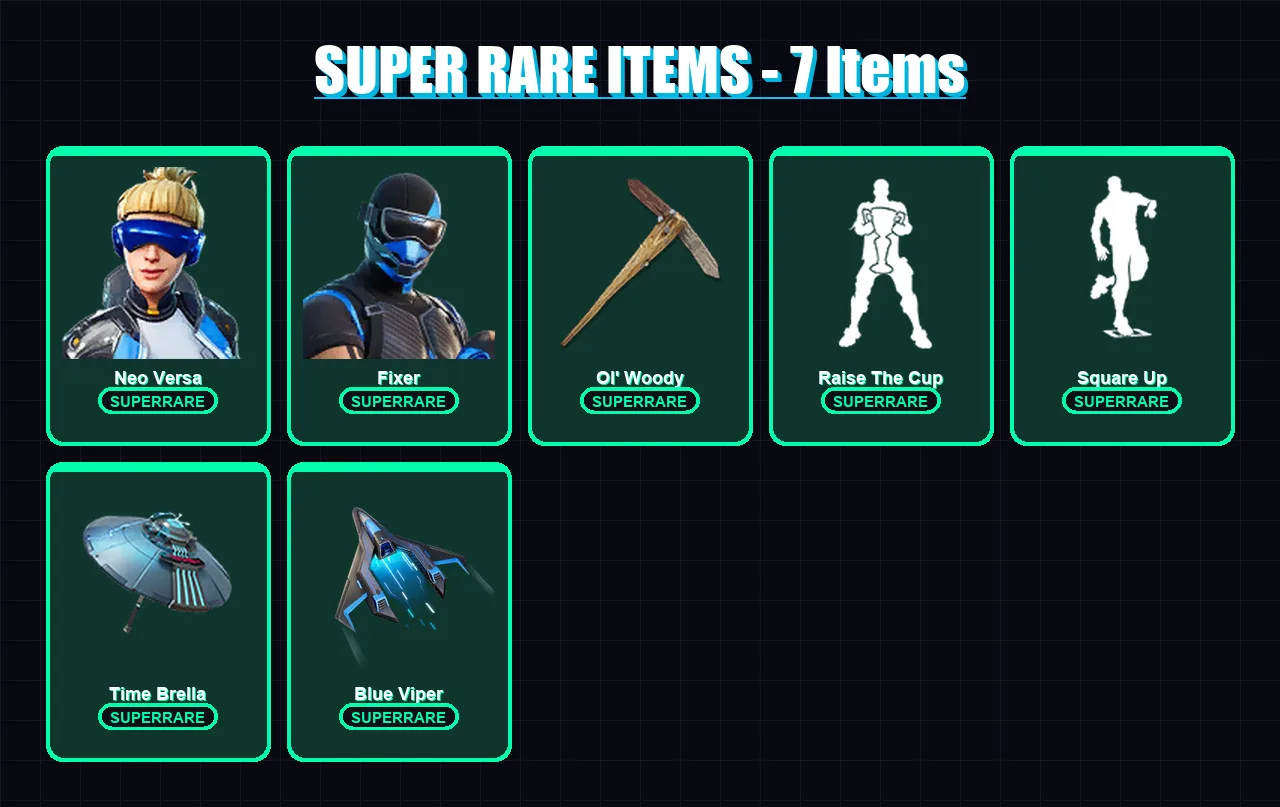 [PS4/PS5/XBOX/PC] | Neo Versa | Fixer | The Imagined | Midas | Galaxy Scout | 83 skin | 124 pickaxe | 73 emote | 96 glider | Lv1418