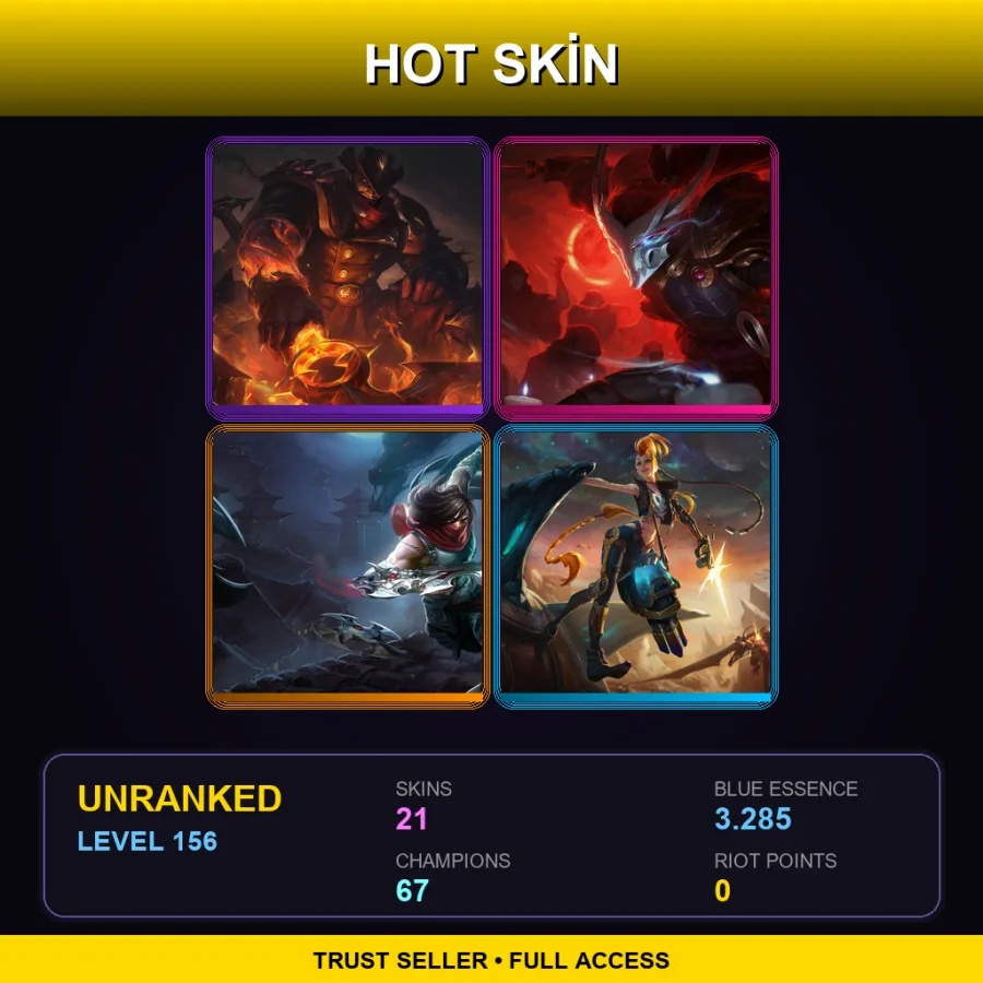 EUW | Lv156 | Unranked | 21 Skin | 67 Champ