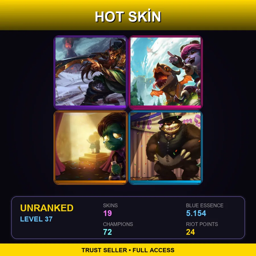 NA | Lv37 | Unranked | 19 Skin | 72 Champ — Big Bad Warwick