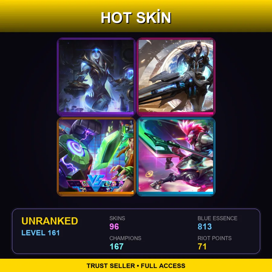 VN | Lv161 | Unranked | 96 Skin | 167 Champ