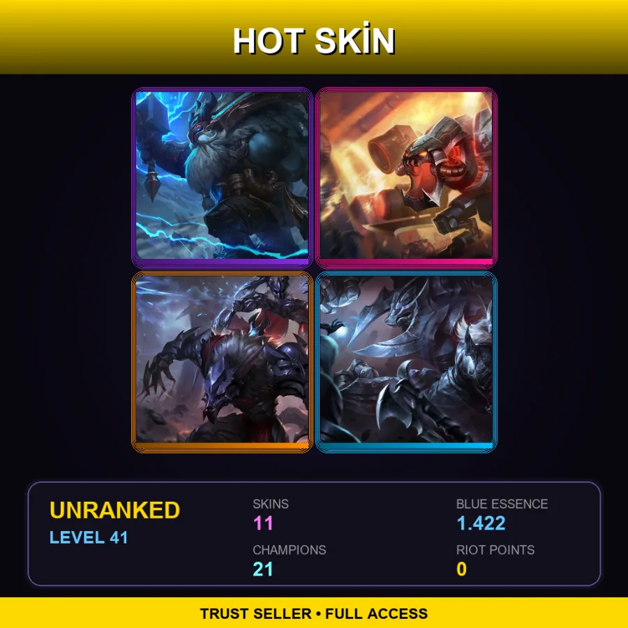 LAN | Lv41 | Unranked | 11 Skin | 21 Champ — Bioforge Darius