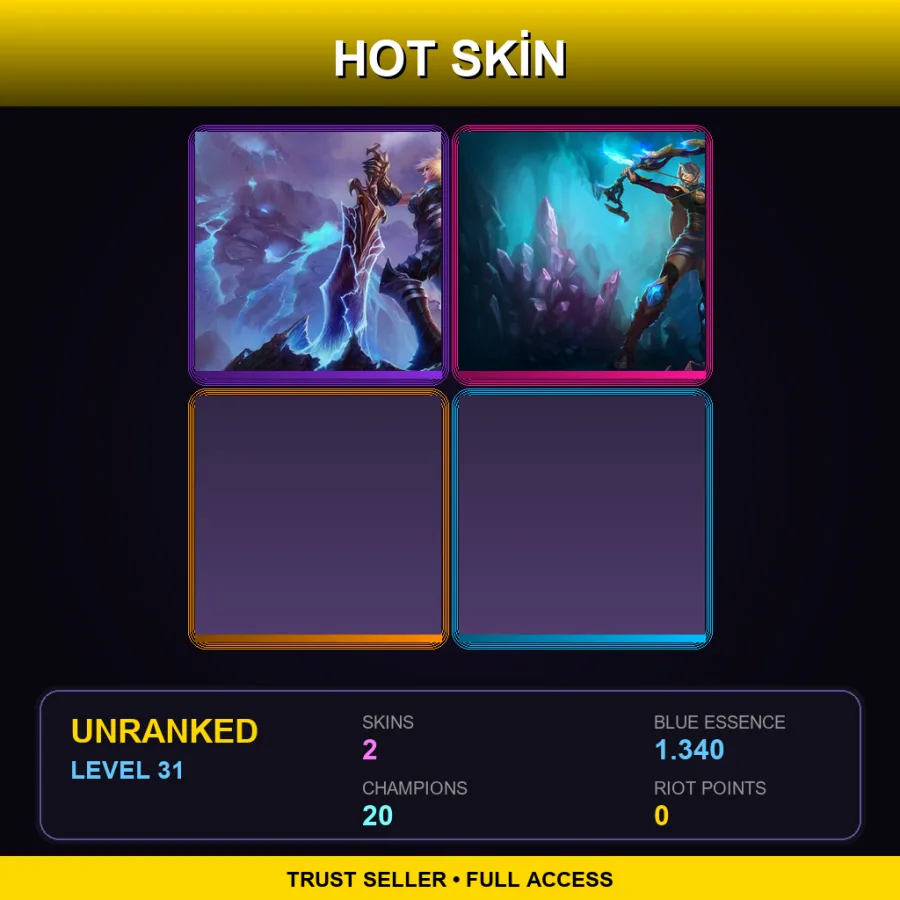 EUW | Lv31 | Unranked | 2 Skin | 20 Champ