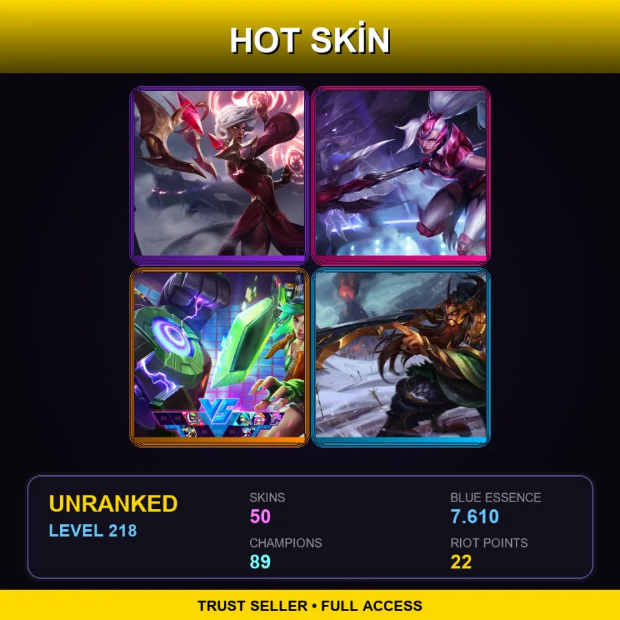 SG | Lv218 | Unranked | 50 Skin | 89 Champ