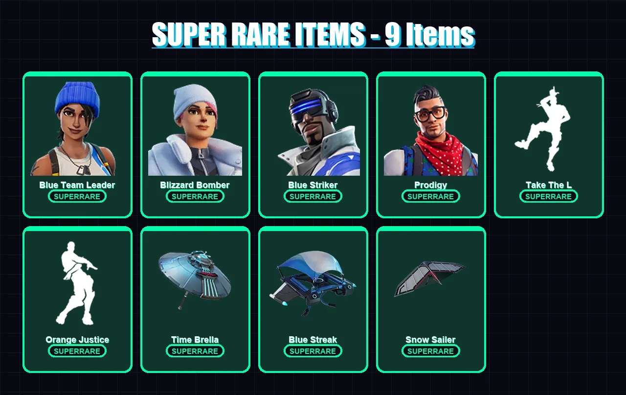 [PC/XBOX] | Blue Team Leader | Blizzard Bomber | Blue Striker | Prodigy | Carbide | 12 skin | 11 pickaxe | 15 emote | 20 glider | Lv173