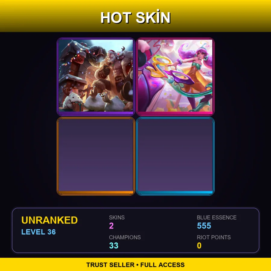 NA | Lv36 | Unranked | 2 Skin | 33 Champ — Santa Braum