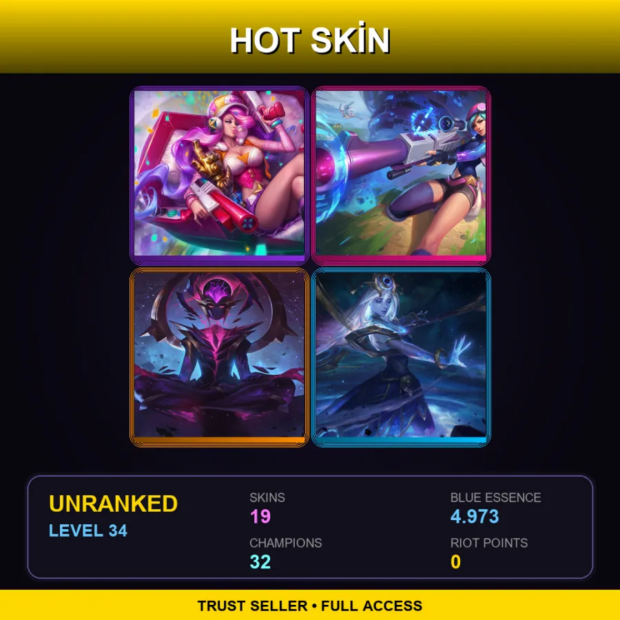 VN | Lv34 | Unranked | 19 Skin | 32 Champ