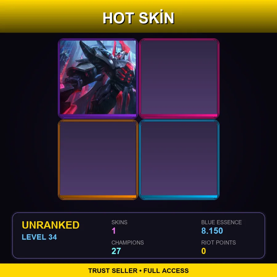 NA | Lv34 | Unranked | 1 Skin | 27 Champ