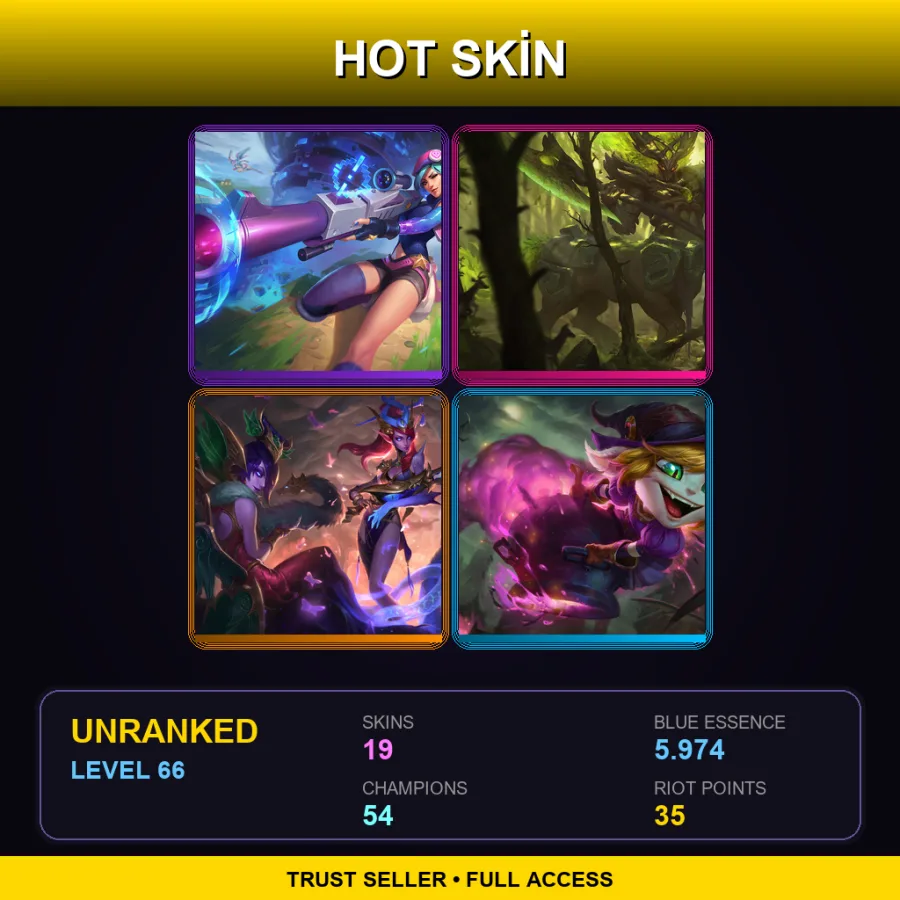 EUW | Lv66 | Unranked | 19 Skin | 54 Champ — Pentakill Karthus