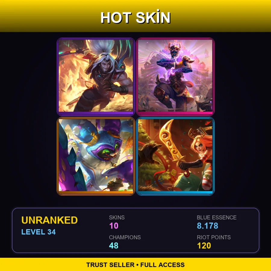 BR | Lv34 | Unranked | 10 Skin | 48 Champ