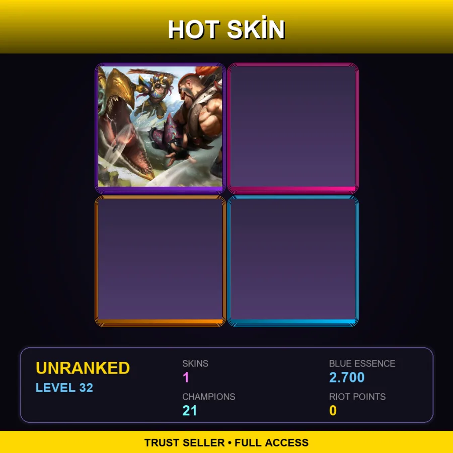 EUW | Lv32 | Unranked | 1 Skin | 21 Champ