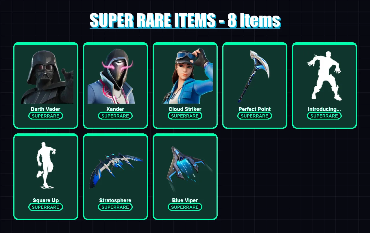 [PS4/PS5/PC] | Darth Vader | Xander | Cloud Striker | Menace | Raz | 89 skin | 124 pickaxe | 101 emote | 100 glider | Lv1430