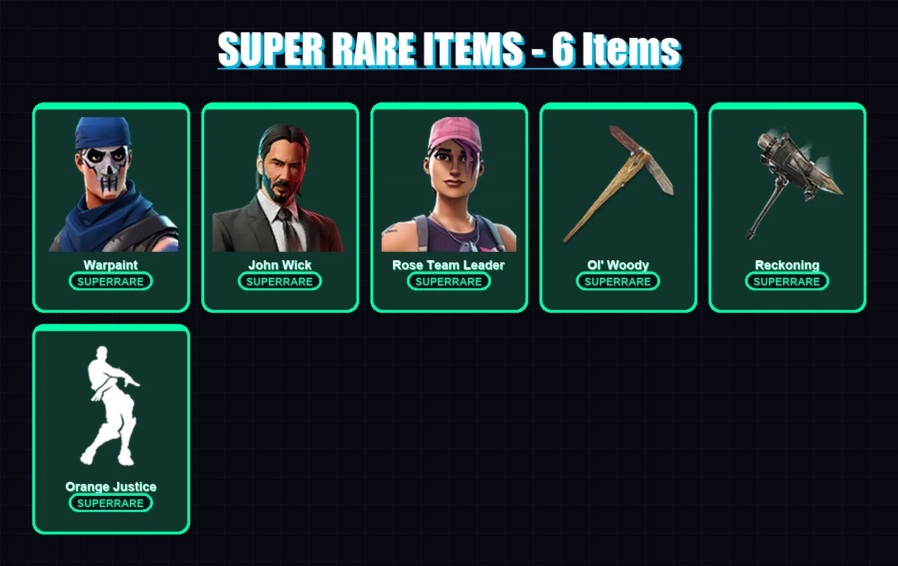[PC/PSN] | Warpaint | John Wick | Rose Team Leader | Sentinel | The Visitor | 73 skin | 70 pickaxe | 68 emote | 73 glider | Lv977