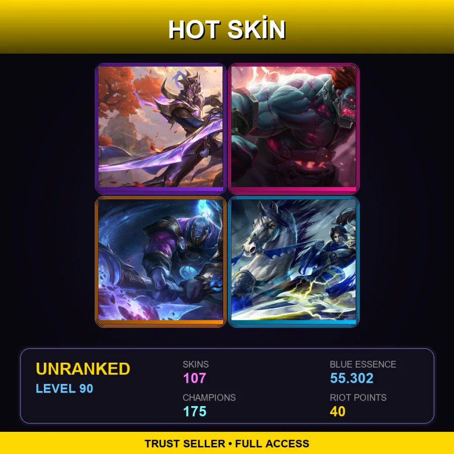 NA | Lv90 | Unranked | 107 Skin | 175 Champ
