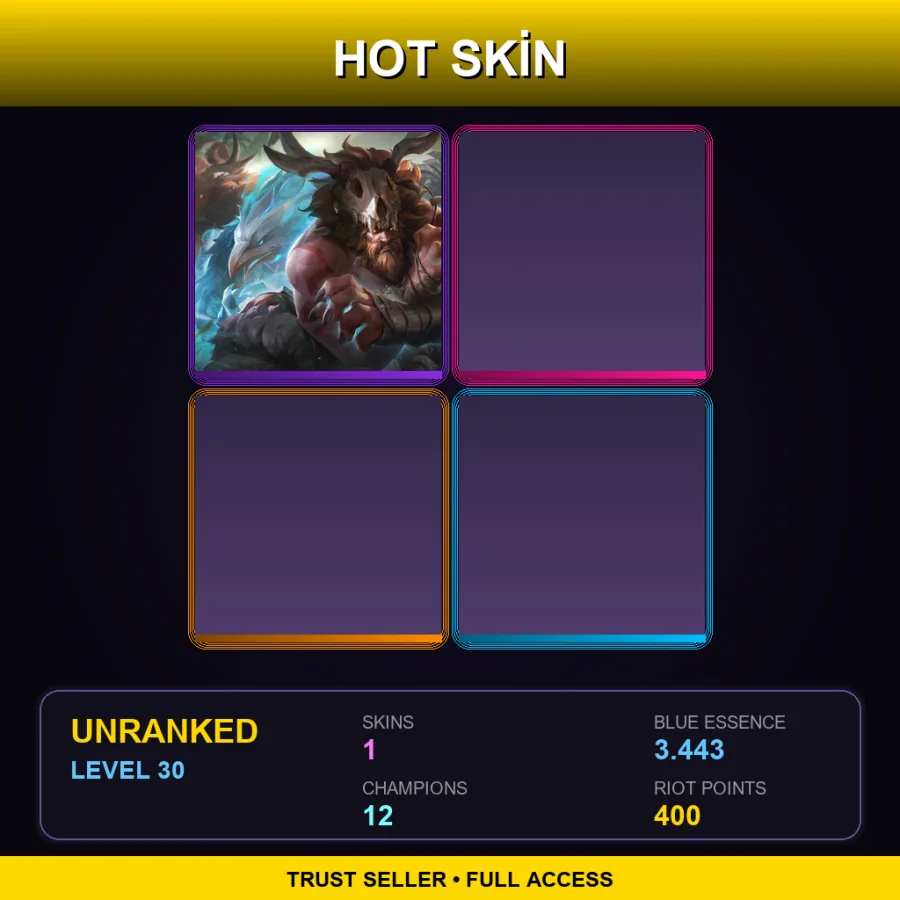 LAN | Primal Udyr | 1 Skin | 12 Champ | Lv30