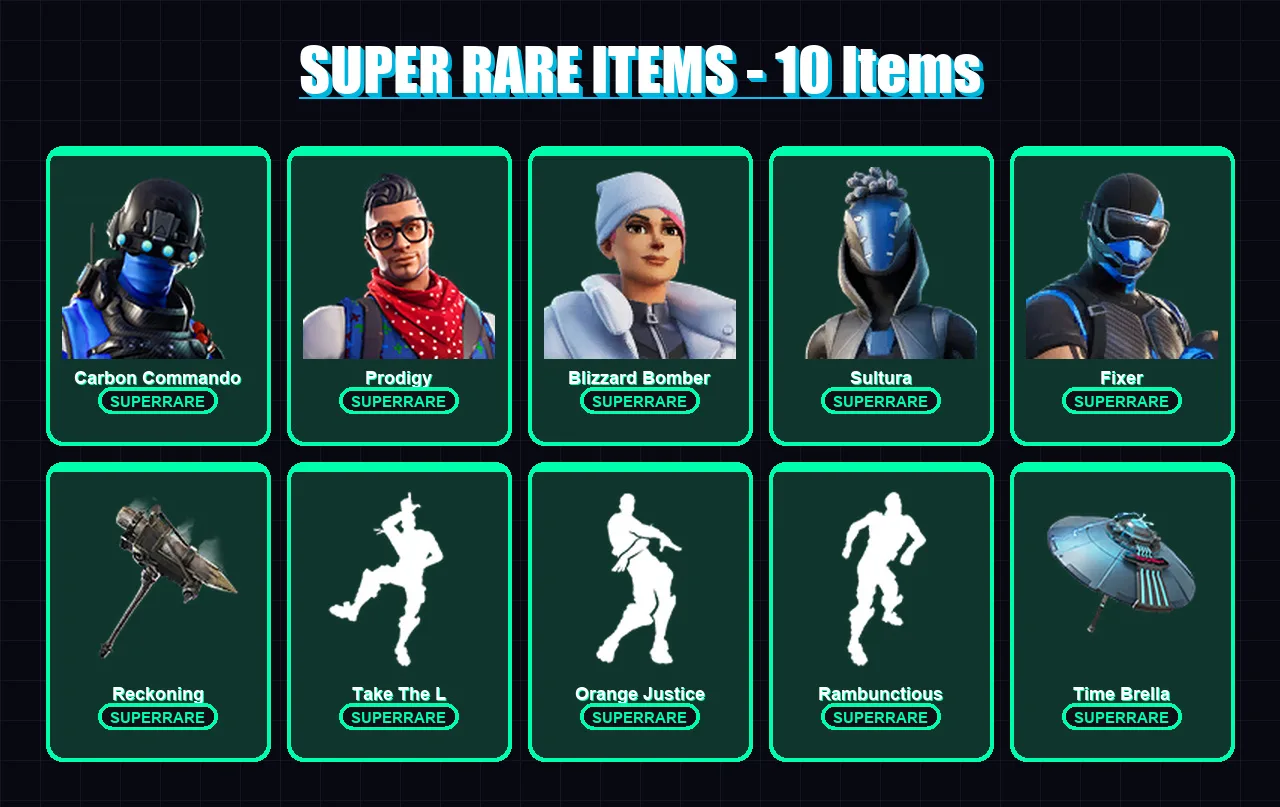 [PC/XBOX] | Carbon Commando | Prodigy | Blizzard Bomber | Sultura | Fixer | 72 skin | 78 pickaxe | 74 emote | 80 glider | Lv1150