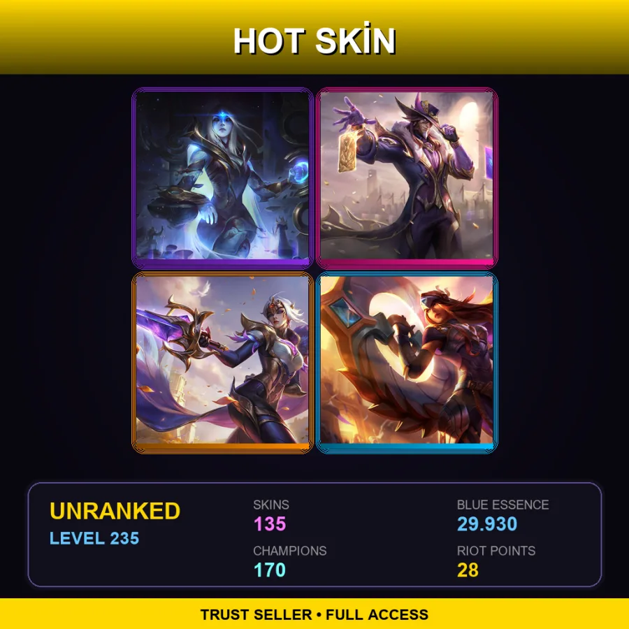 VN | Lv235 | Unranked | 135 Skin | 170 Champ — Cosmic Defender Xin Zhao