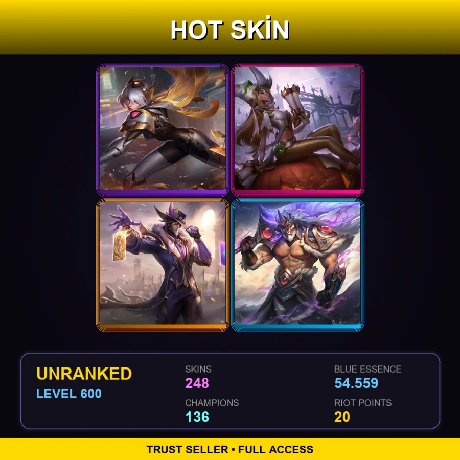 LAS | Lv600 | Unranked | 248 Skin | 136 Champ — Steel Legion Lux