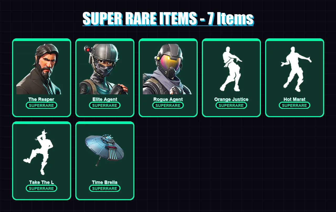 [PC/XBOX/PSN] | The Reaper | Elite Agent | Rogue Agent | Carbide | Valor | 24 skin | 53 pickaxe | 57 emote | 60 glider | Lv1121