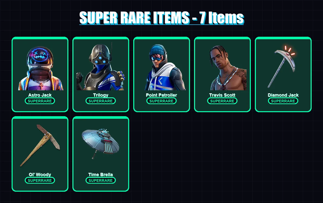 [PC/XBOX] | Astro Jack | Trilogy | Point Patroller | Travis Scott | Menace | 103 skin | 139 pickaxe | 85 emote | 121 glider | Lv1905