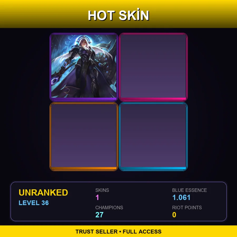 TR | Lv36 | Unranked | 1 Skin | 27 Champ — Unranked / Smurf League of Legends
