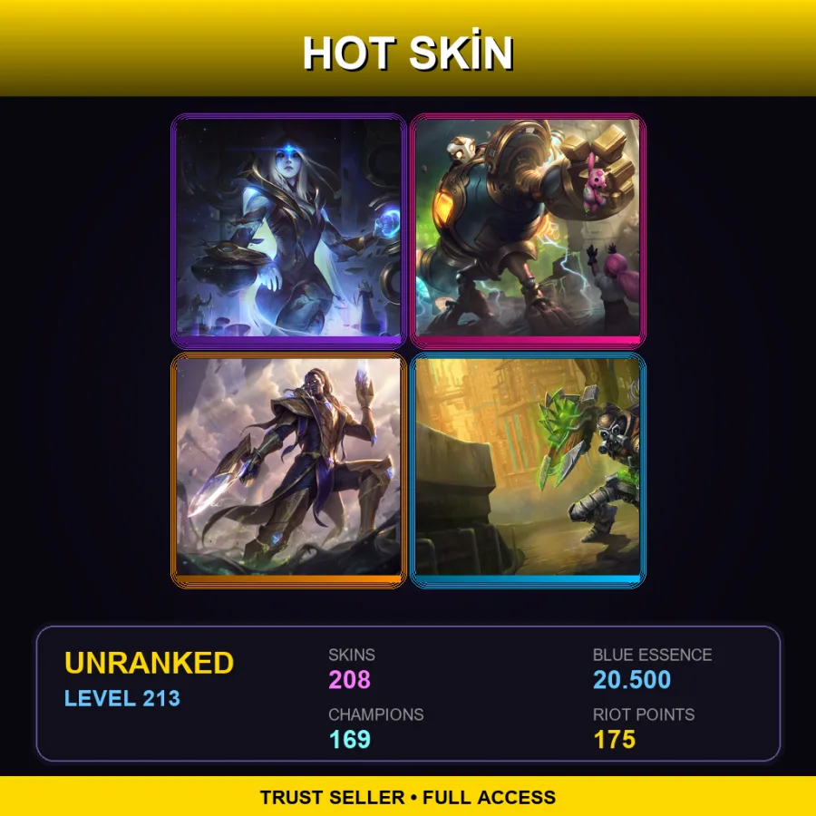 BR | Lv213 | Unranked | 208 Skin | 169 Champ