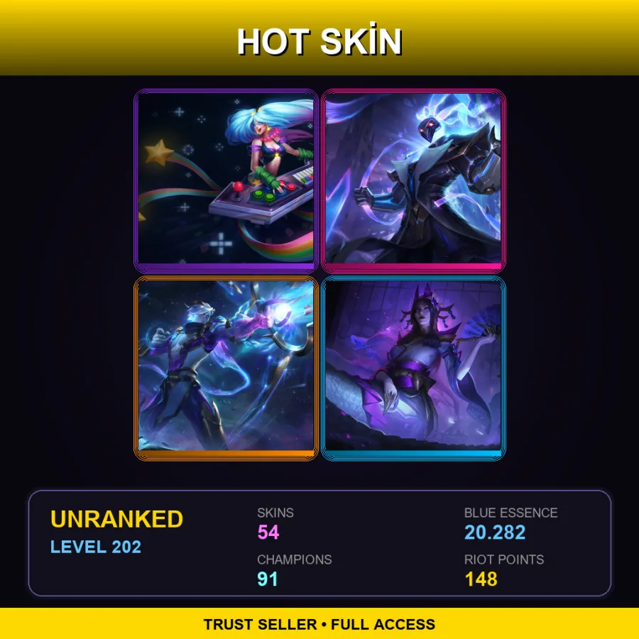 TR | Lv202 | Unranked | 54 Skin | 91 Champ — Spirit Blossom Cassiopeia