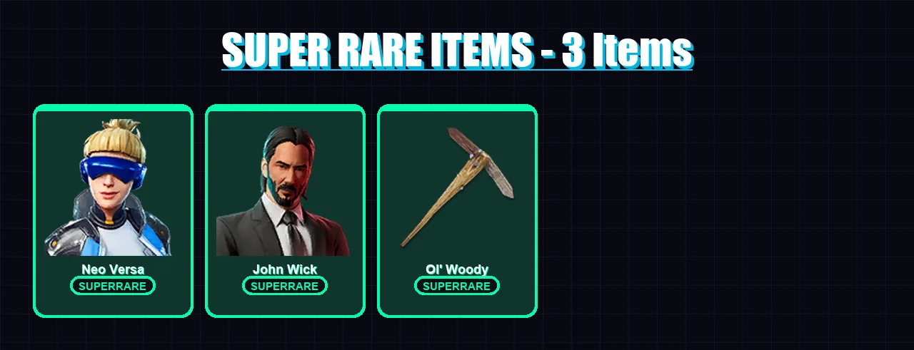 [PS4/PS5/XBOX/PC] | Neo Versa | John Wick | The Foundation | Joey | Mandalorian | 99 skin | 75 pickaxe | 87 emote | 59 glider | Lv747