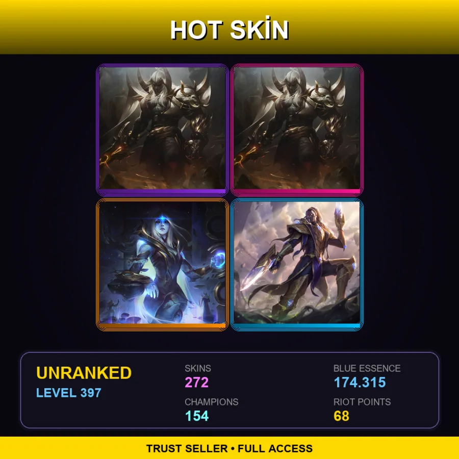 EUW | Lv397 | Unranked | 272 Skin | 154 Champ