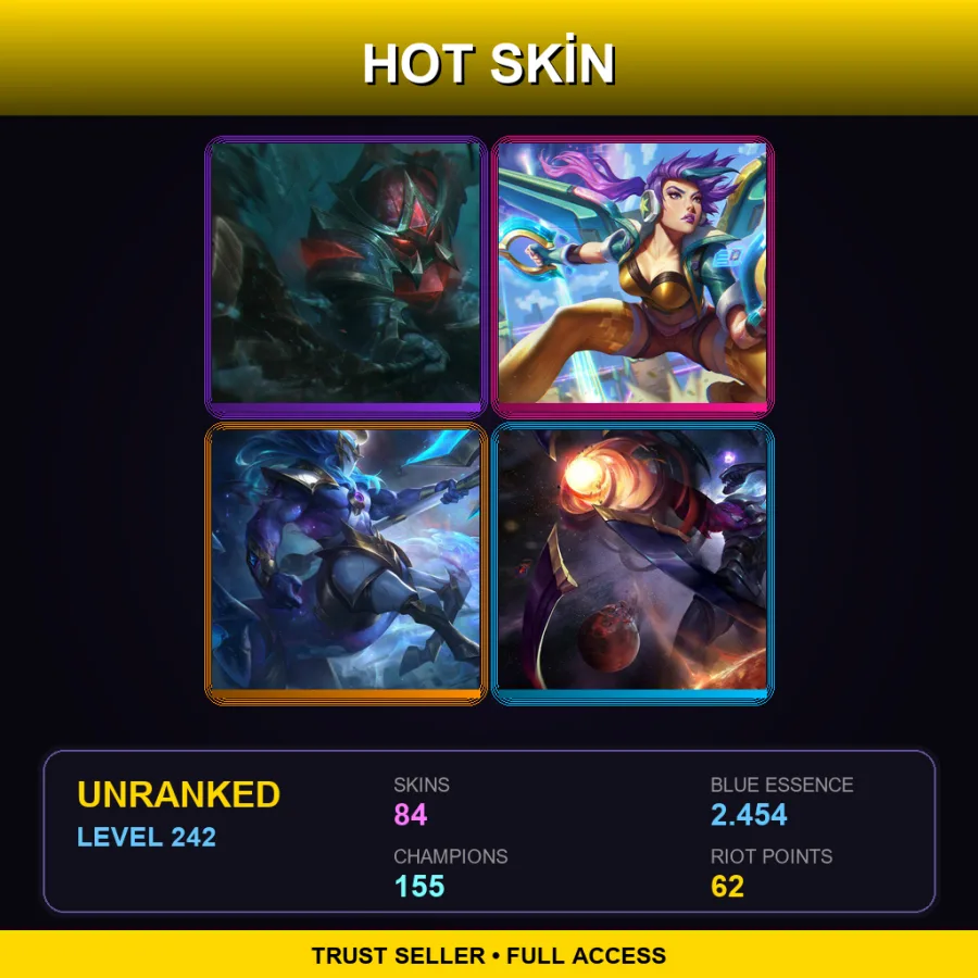 EUW | Lv242 | Unranked | 84 Skin | 155 Champ