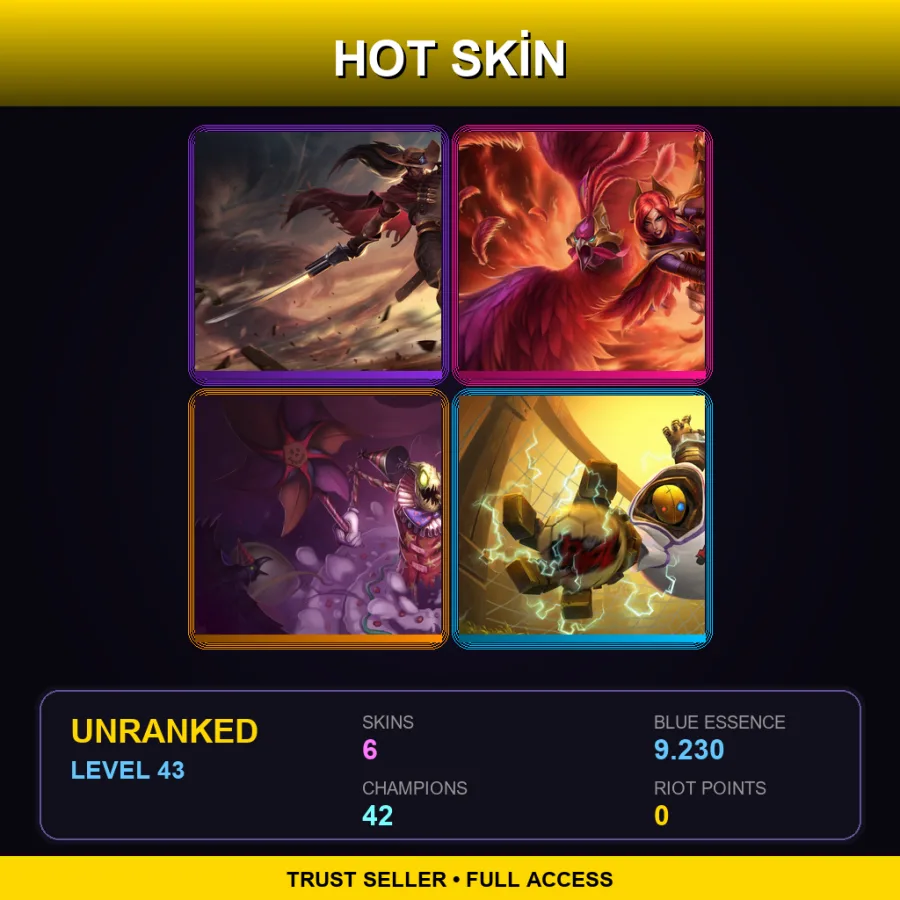 NA | Lv43 | Unranked | 6 Skin | 42 Champ
