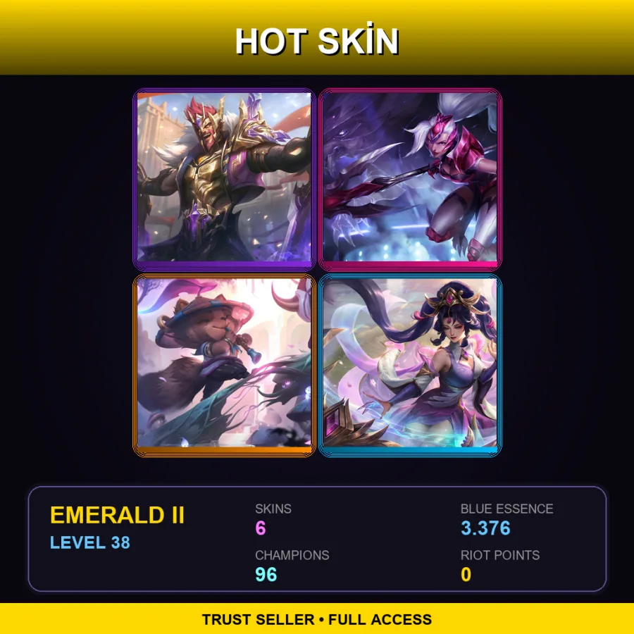 VN | Lv38 | Emerald II | 6 Skin | 96 Champ